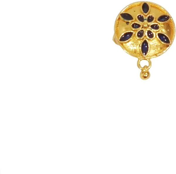(Pack_Of_2)_Assamese_Traditional_Copper_Gold_Plated_Blue_Colour_Finger-Ring_For_Girls_&_Women